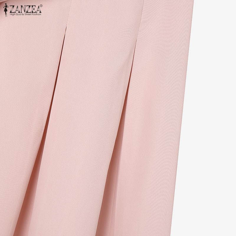 ZANZEA Blusa a Maniche Corte da Donna e Gonne Lunghe Casual Set Completi Due Pezzi