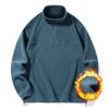 Style Stand Collar Sweater Half Zipper Pullover Long Sleeve Polar Fleece Men's Autumn and Winter Thick Base Warm