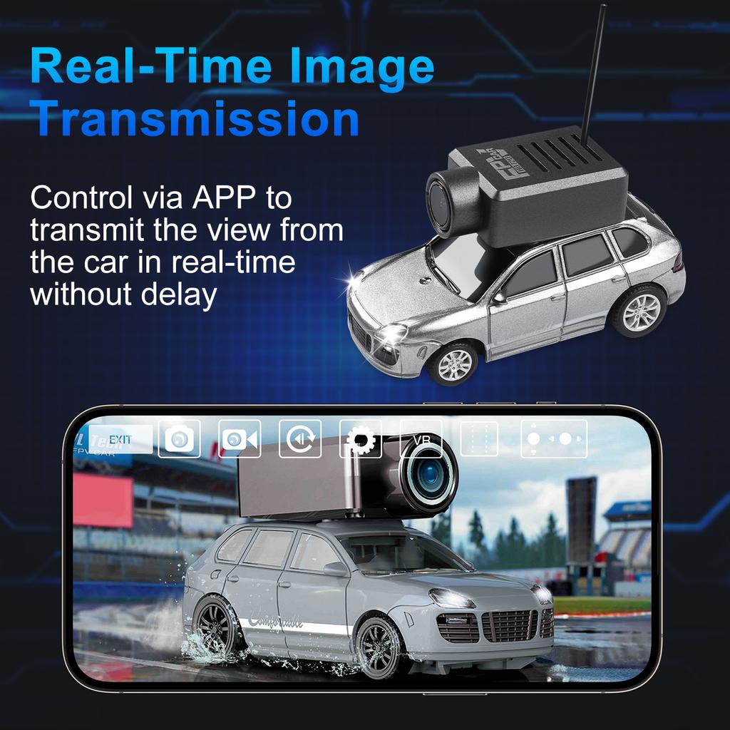 Ferngesteuertes Auto mit 720P HD WiFi Kamera, Gyro, Umgebungsbeleuchtung und VR-Modus, Mini APP gesteuertes Spielzeug für Jungen Mädchen