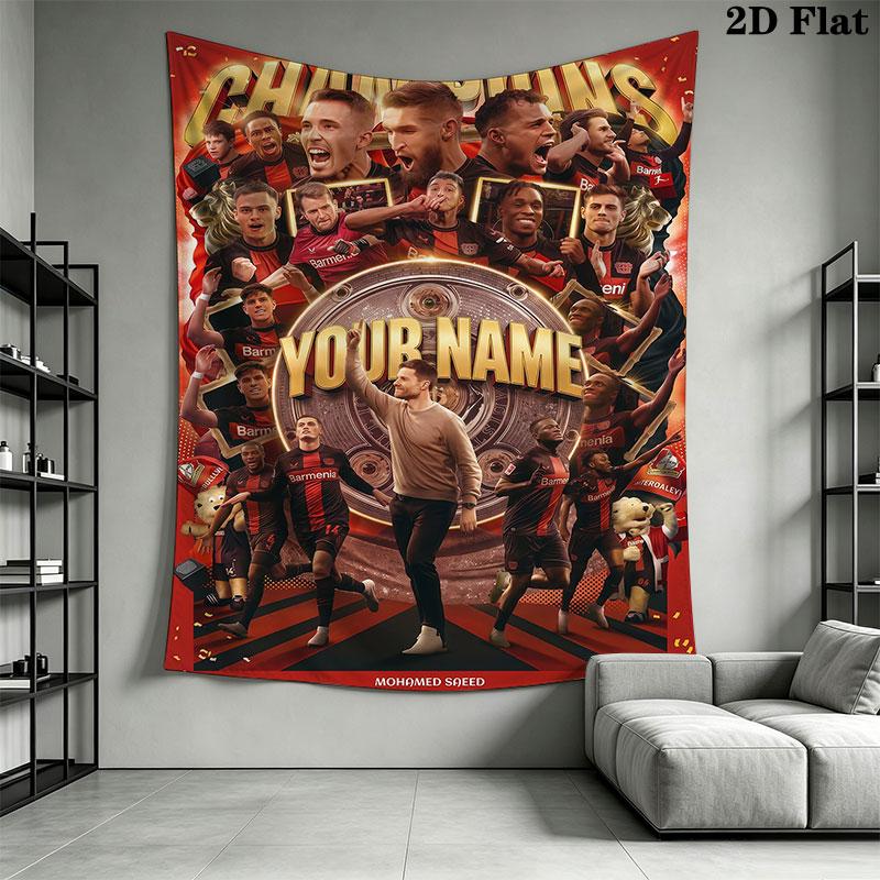 Custom Bayer Leverkusen Wall Hanging Printed Fabric Blanket Decorative Tapestries for Bedroom Living Room Home Decor