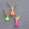 Funny Cat Elastic Ball Toy Interactive Balls Pet Supplies Feather Football Toys Dog Playthings Kitten