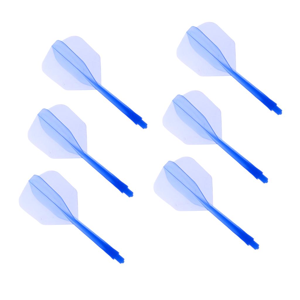 12x Transparent 2BA Thread Dart Shafts and Flights Connection, 2 Colors