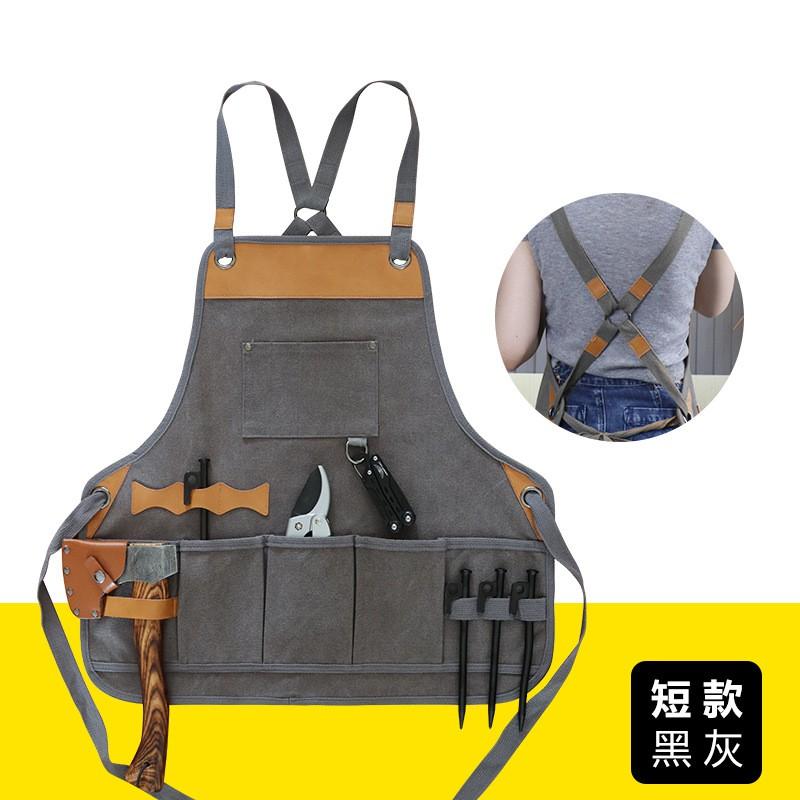 Heavy Duty Canvas Apron Gardening Woodworking Barber Crafting Unisex Workwear Japanese Style