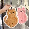 Cartoon Black Cat Hand Towel Soft Absorbent Coral Fleece Children Face Towel Halloween Pumpkin Hand Towels Bathroom Kitchen Use