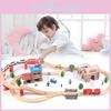 Wooden Train Track Toy Set With 88 Pieces For Creative Diy Kids Play
