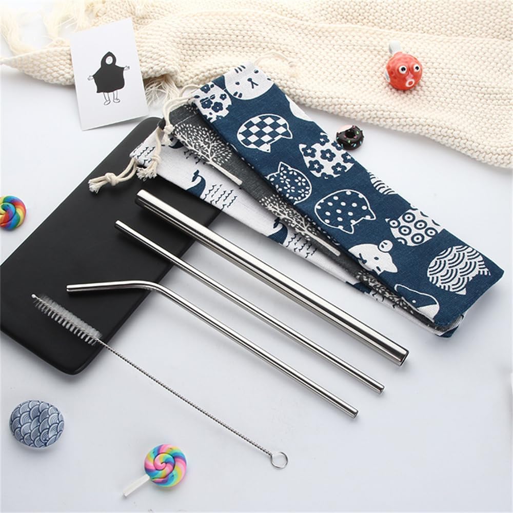 SITEDAN Chopsticks Drawstring Long Straw Storage Set of Chopstick Mobile Linen Case, Bag, Bag, 5, Holder, Cutlery, Pouch,