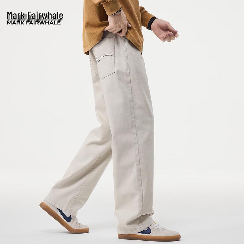 Mark Hua Fei Men's Loose Straight Leg Micro-Elastic Denim Jeans