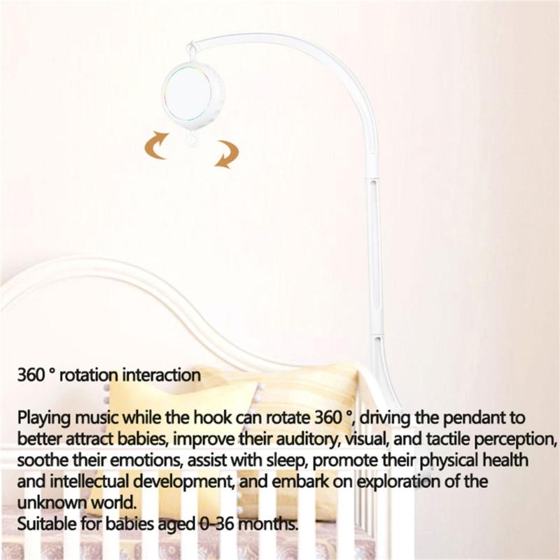 Babybett-Dekoration, Musik-Mobile, Spielzeug-Bettglocken-Armhalterungsset, Musikbox-Mobile, Lernspielzeug zur Förderung der auditiven Entwicklung