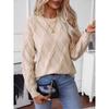 Autumn and Winter New Solid Round Neck Diamond Women's Casual Knitted Sweater 2024