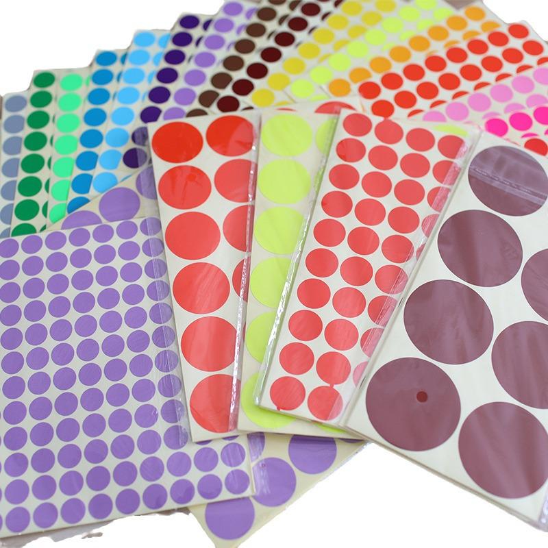 Mixed Color Round Dot Sticker Labels - Available in 10, 16, and 20 Vibrant Colors