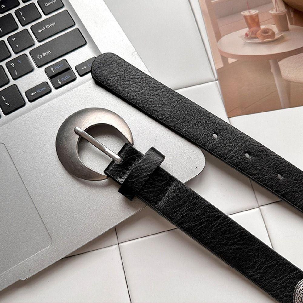 Metal Heart Rivet Belts Round Ethnic Style Waistband Punk Western Style Cowboy Belts  Women