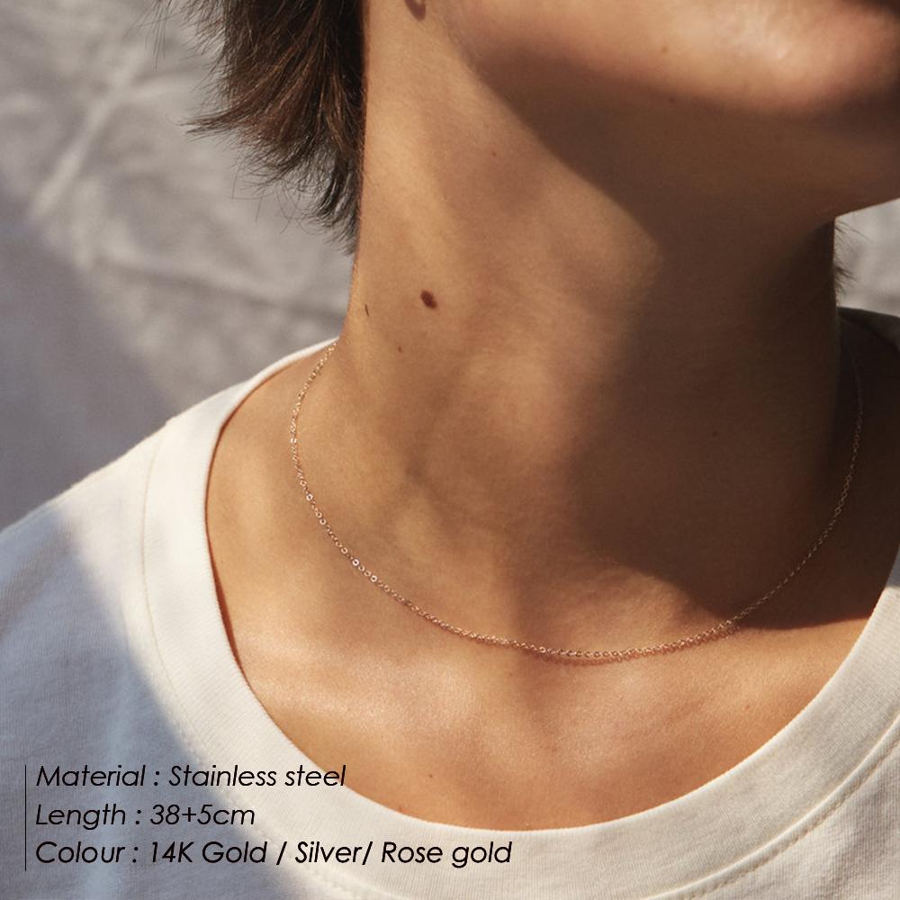 EManco New Fashion Trend Personality Double Chain Necklace Women 316L Stainless Steel Choker Necklace