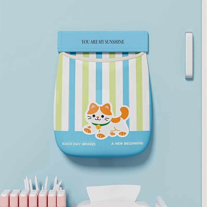 

Мультяшная многофункциональная сетчатая сумка для хранения, бытовая подвесная сумка для хранения, настенная сумка для хранения, пластиковый пакет для хранения Single opening светло-синий