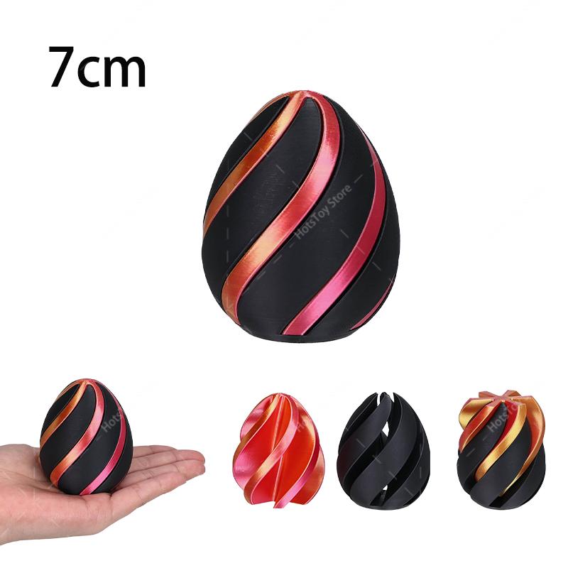 3D Printed Impossible Stone Passthrough Plaything Helix Spinning Pressure Reducing Plaything Pass Through Pyramid Vortex Thread Illusion Plaything