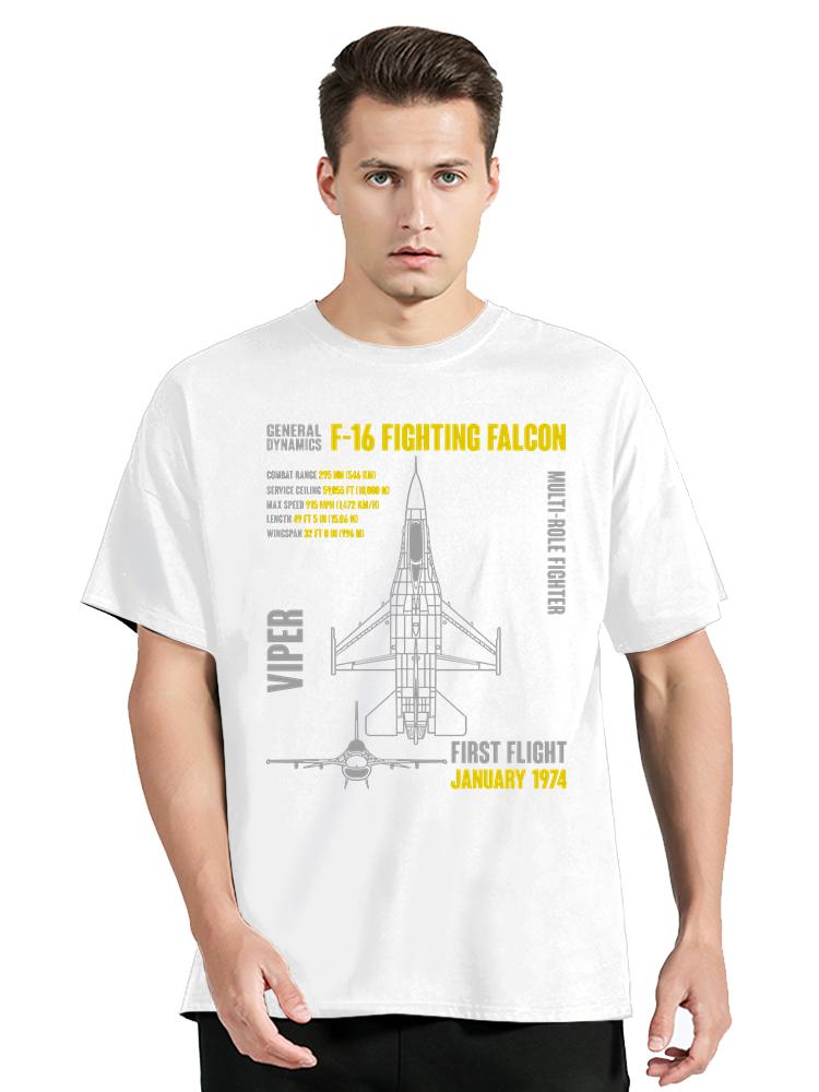 Casual Cotton O-Neck T-Shirt F-16 Fighting Falcon Aircraft Men's Clothing Oversized TShirt Streetwear New Summer Fashion T Shirt