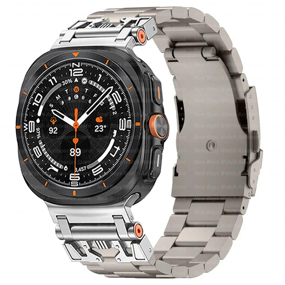 Bracciale di Lusso in Titanio per Samsung Galaxy Watch Ultra 47mm Senza Spazi Braccialetto a Maglie Sostituzione Cinturino Accessori per Galaxy Ultra 47MM