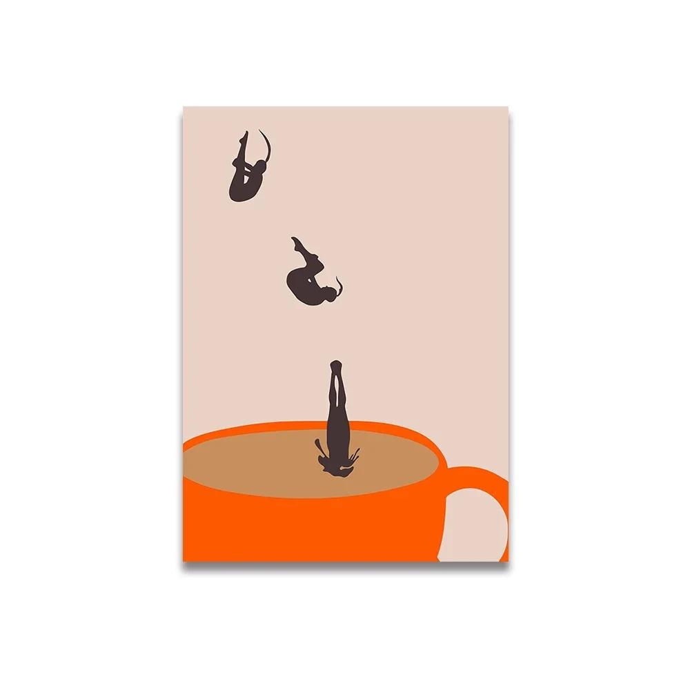 Vintage Pink Cartoon Print Canvas Posters Wall Art Poster Home Decor Canvas Print Painting  Living Room Bedroom Decor Unframed