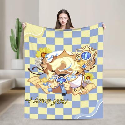 Pure Vanilla Knitted Blanket Flannel Cookie Run Kingdom Warm Throw Blankets for Bed Bedroom Quilt