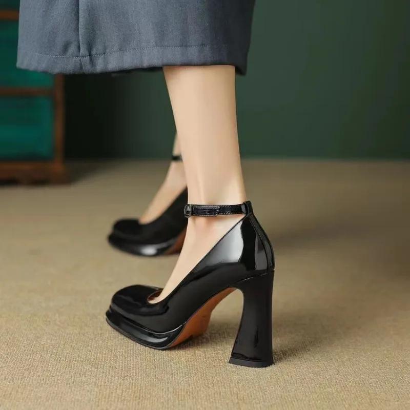 High Heel Chunky Heel Women's Super Shoes New Sexy Square Toe Ladies Shoes On Sale 2025 New Dress Party Sexy Mary Janes