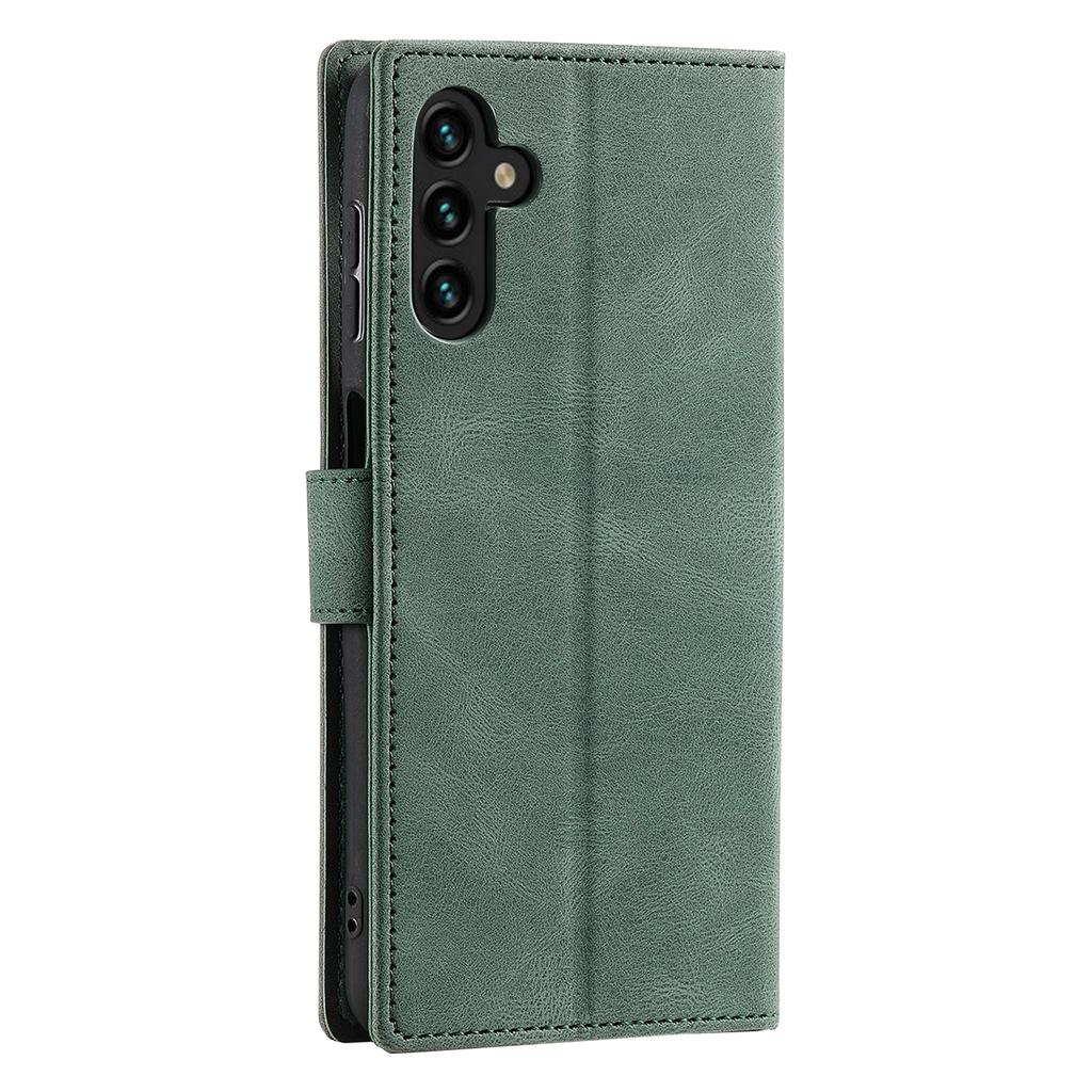 For Samsung Galaxy A56 5G Leather Case Splicing Stitching Wallet Stand Phone Cover with Strap