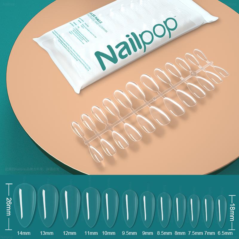 Nailpop Transparent Fake Nail Acrylic Tips Press On Nails Coffin Traceless and Ultrathin False Nails Accessories Tools 120pcs