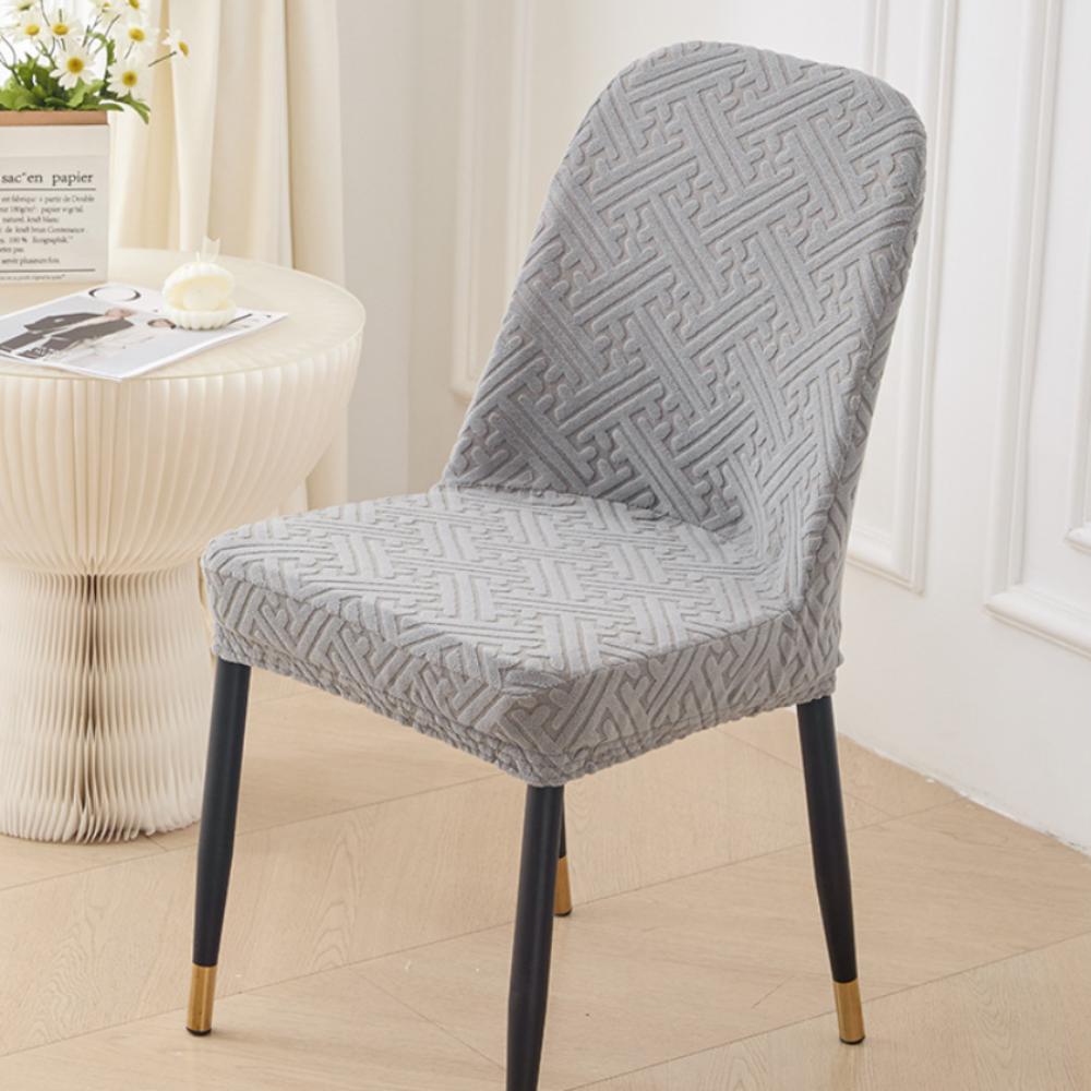 Мягкий чехол на обеденный стул с высокой спинкой, эластичный спандекс, стрейч-жаккард, чехол-накидка на стул, эластичный чехол на стул, для кухни светло-серый