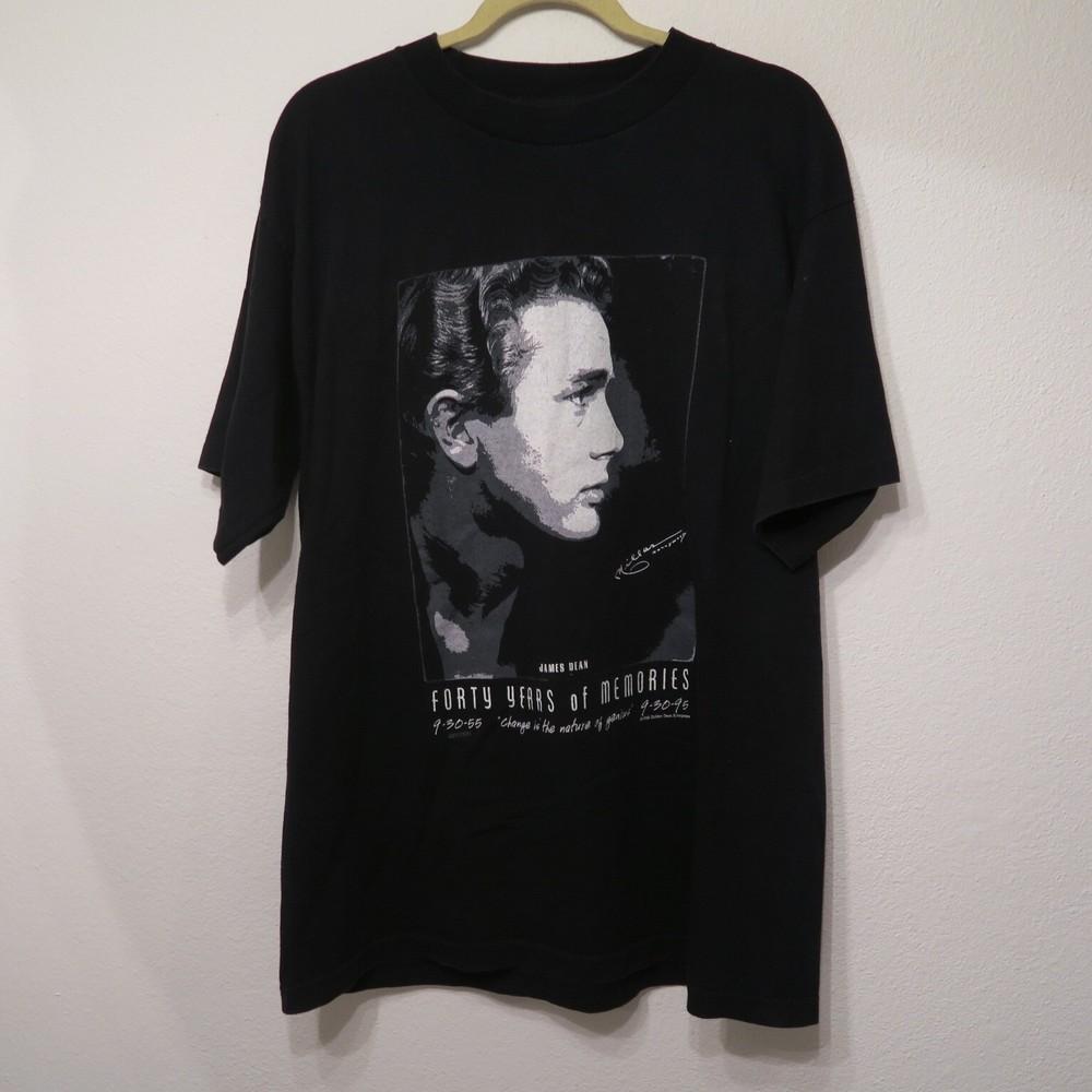 Vintage 90s James Dean Forty Years Of Memories Graphic T-Shirt Single Stitch L Unisex T-Shirt XL