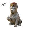 Unique Attitude Flowerpot Bulldog Creative Decorative Planter with Design Eye-Catching Garden Centerpiece Decor Indoor Outdoor Plant Pot Novelty