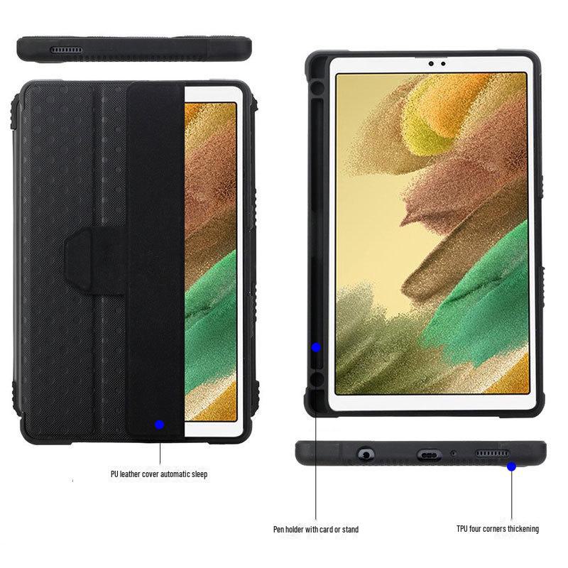 Leather Tri-Fold Stand Case with Pen Slot for Samsung Galaxy Tab A7 Lite 2021