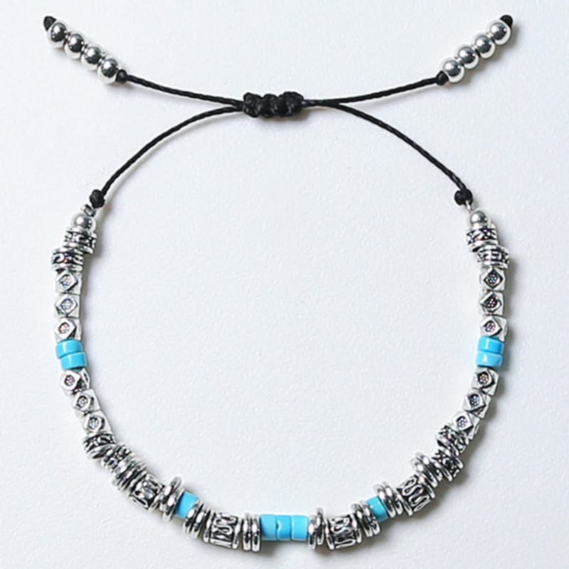 KND silver & turquoise beads bracelet