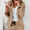 Women's Cardigan Long Sleeve Open Front Pants Suit Set Casual 2-Piece Outfit