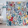 Bunter Blumen-Garten-Druck Wasserdichter Duschvorhang - Stilvolle, Langlebige & Pflegeleichte Wahl für Lebendige Badezimmerdekoration