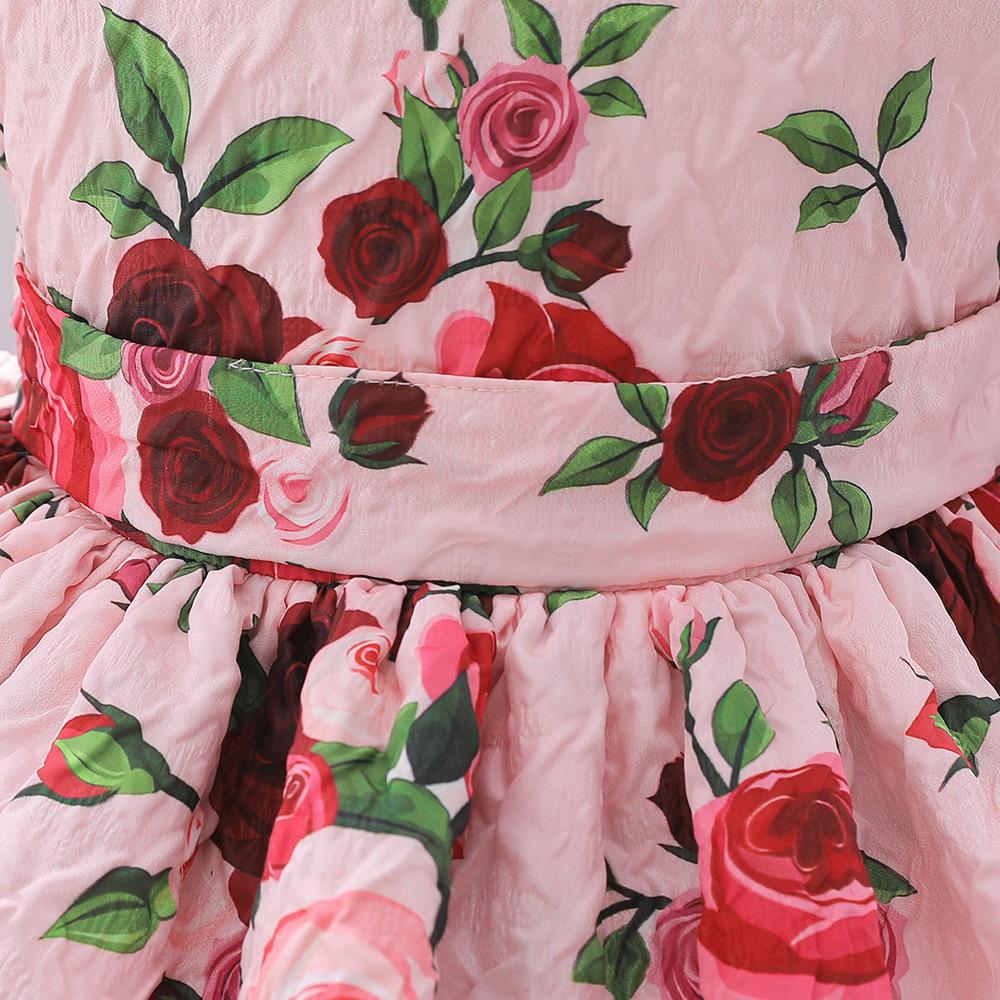 Novorozenecké šaty Růžový květ Kojenecký Dívčí Šaty Krajkové Šaty na křest Dívčí Oslava narozenin Svatba Oblečení pro miminko