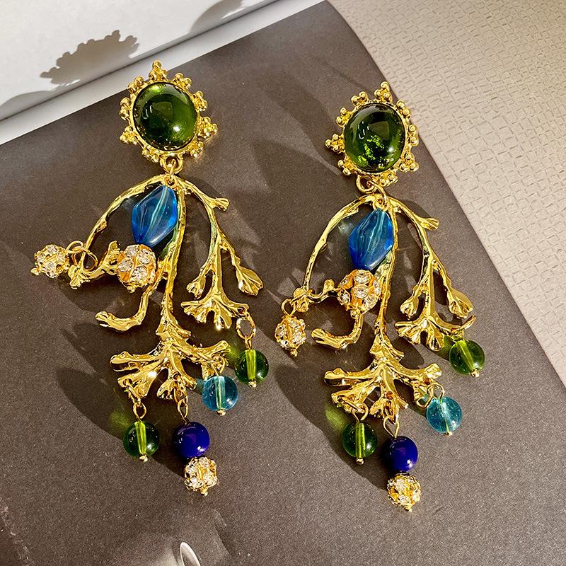 Classic Middle Women Girls Enamel Flower Earrings Ear Clip Vintage Elegant Lady High-end Party Banquet Accessories Jewelry