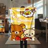 1PC Rilakkuma Print Flannel Blanket, High quality All Seasons, Home Decor, Warmth and Comfort, Perfect for Christmas Gifts