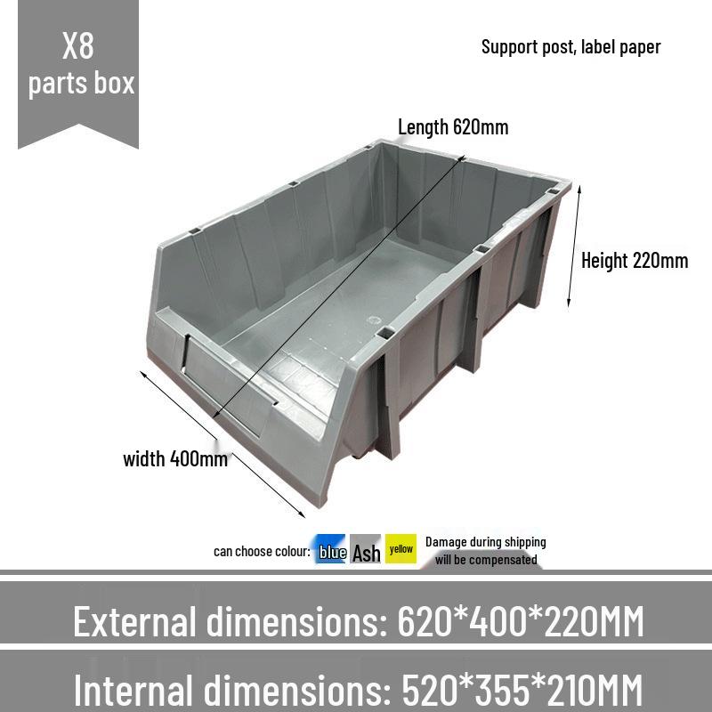 Angled Entry Heavy-Duty Plastic Storage and Organizer Box for Components and Hardware