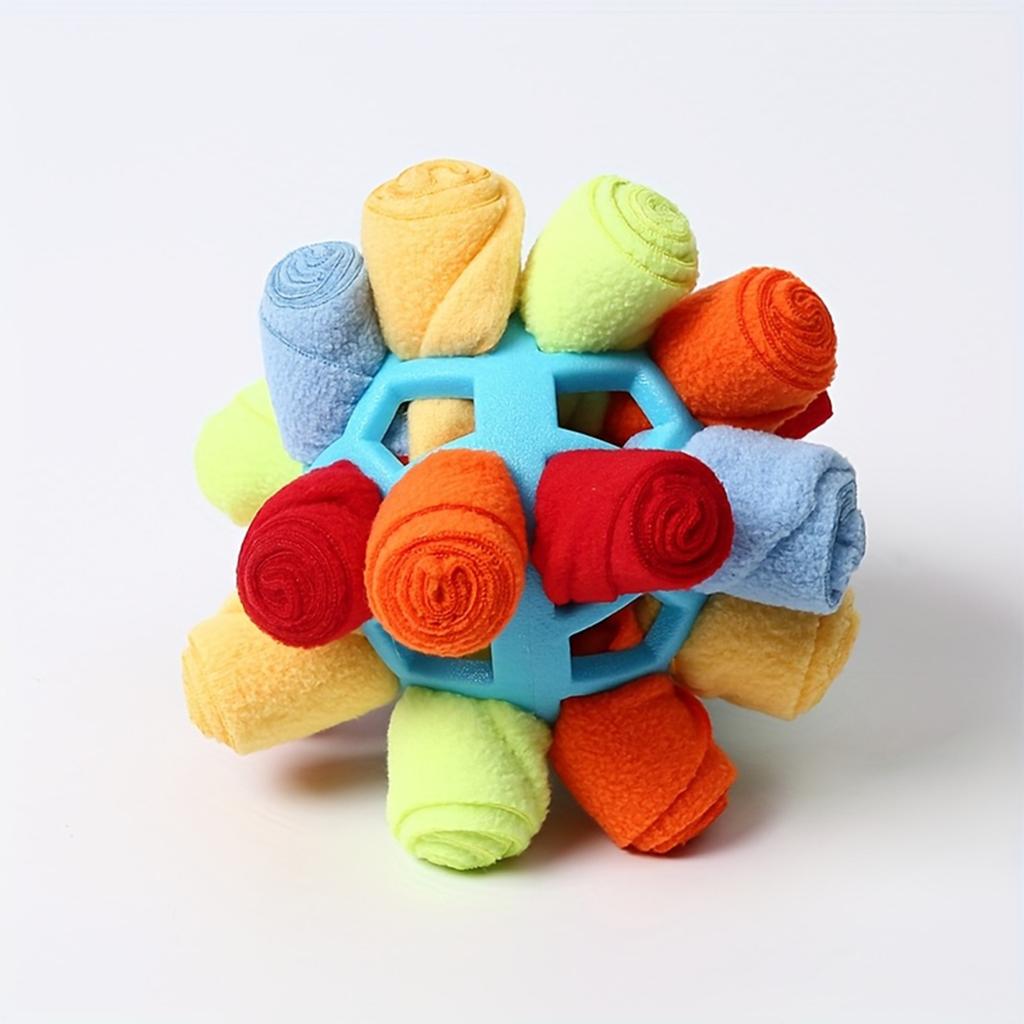 Interactive Pet Snuffle Ball Toy for Dogs and Cats Durable Rubber Puzzle Treat Dispenser Slow Feeder Mental Stimulation Chew Toy