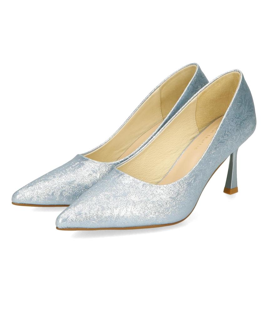 Metallic Pointed MOR109 Cm [Oriental Traffic] Pumps, 7.7cm, Heel, Toe, Party, Wedding, Glitter, Women's, BLUE, 26.0