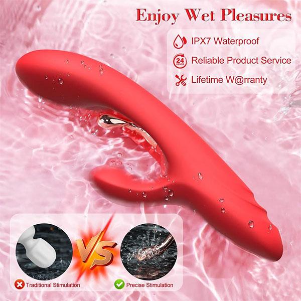 Rabbit-Vibrator, 3-in-1, Flattervibratoren, Stimulation der Klitoris und der Brustwarze, Sexspielzeug für Erwachsene, Dildo-Vibrator, Sexspielzeug für Frauen