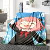 1pc Pink Hair Cat Girl Flannel Blanket,Ultra Soft Warm Plush Throw for Home Bedroom Bed Sofa Cover Camping Picnic Gift Y72436