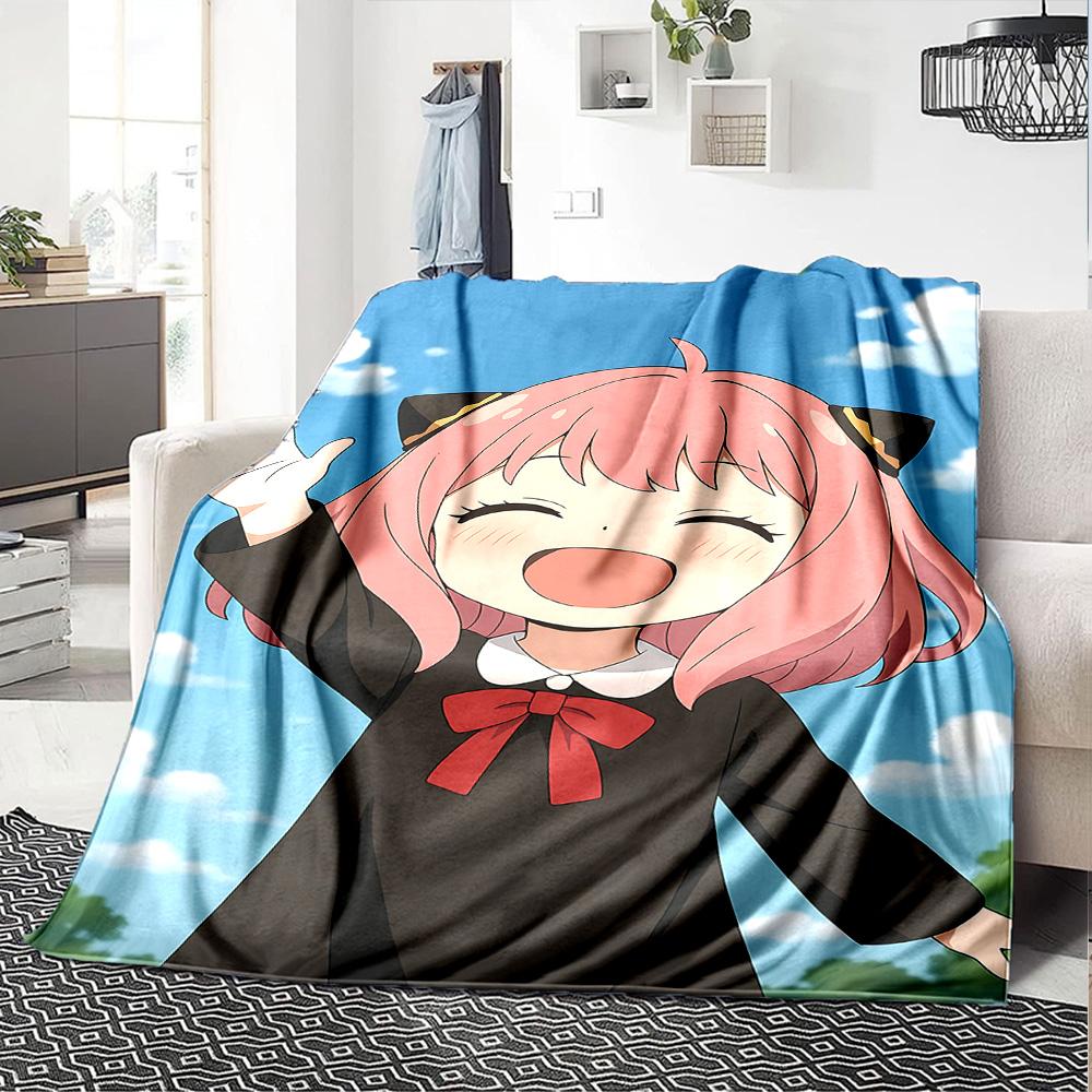 1pc Pink Hair Cat Girl Flannel Blanket,Ultra Soft Warm Plush Throw for Home Bedroom Bed Sofa Cover Camping Picnic gift Y72436