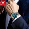 OLEVS Waterproof Luminous Date Moon Phase Business Watch Men's Wacthes Trend Fashion Original Quartz Wristwatch