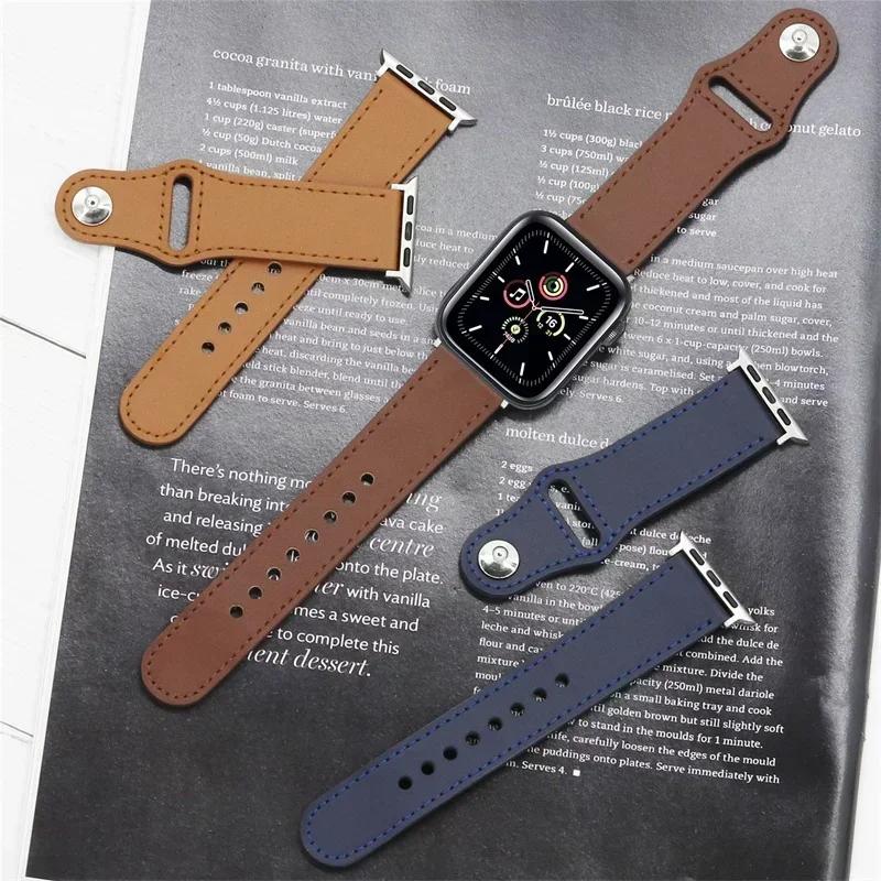 Leather straps For Apple watch 10 band 46mm 42mm 44mm 45mm 49mm 41mm 40mm correa bracelet iWatch series 8 9 3 4 5 6 SE 7 Ultra 2
