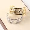 European & American Elegant Gold-Plated Open Stainless Steel Titanium Bracelet Jewelry