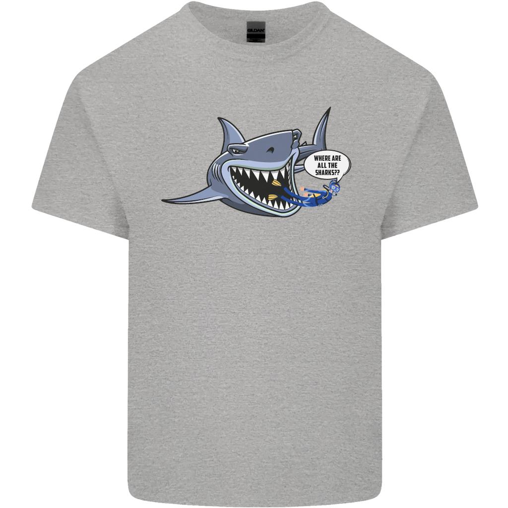 Where Are the Sharks Scuba Diving Diver Unisexs Light Cotton TShirt