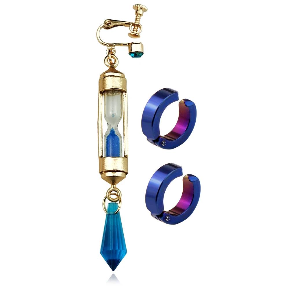 Anime The Case Study of Vanitas Vanitas Earrings No Karte Props Hourglass Earrings Ear Cuff Studs Clip Cosplay Jewelry Gifts
