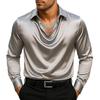 Men's Tops Long Sleeve Turn-Down Collar Soft Breathable Polyester Shirt for Beachwear Daily Office Party