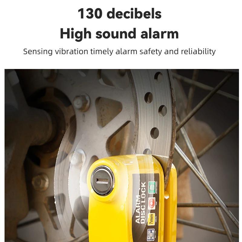 130DB Allarme Moto Lucchetto Lucchetto a Disco Bici Avviso Sicurezza Lega Antifurto Impermeabile Blocco Pastiglia Disco Freno Lucchetto Disco Freno Bicicletta