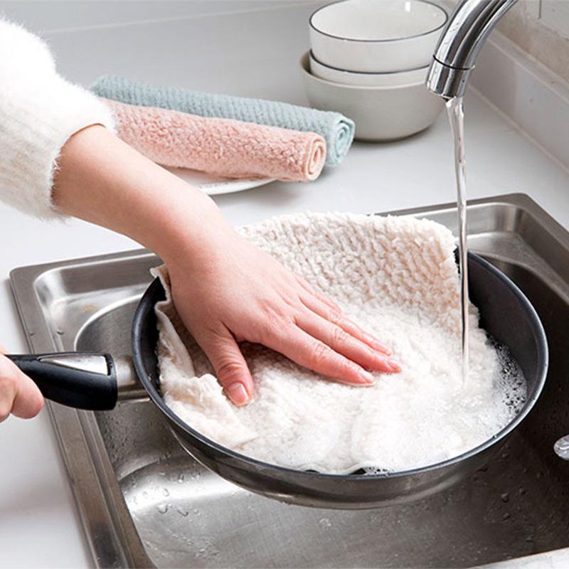 Non-Stick Oil Absorbent Kitchen Dishcloth - Thick & Super Absorbent Cleaning Rag