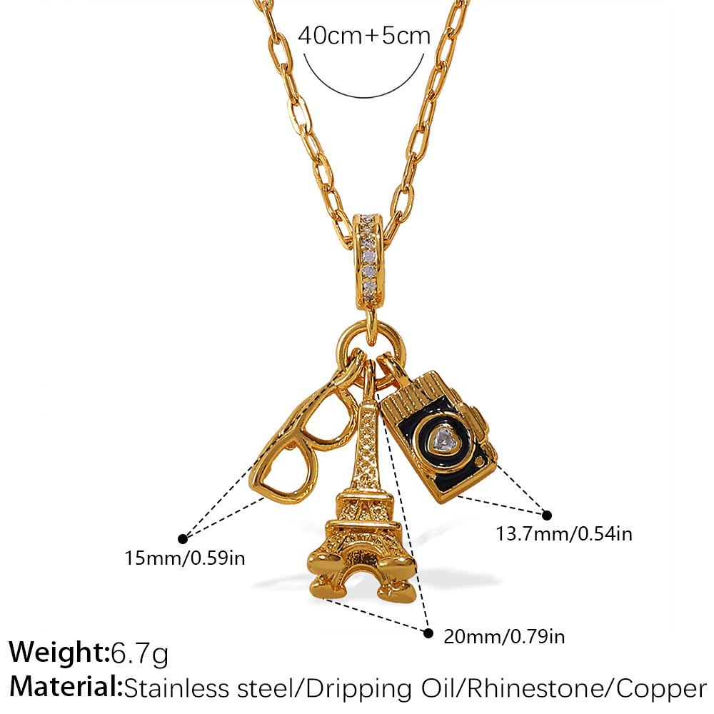 Urlaubsstil DIY Flugzeug Koffer Anhänger Halskette leichter Luxus High-End Design Kette Schmuck Damen